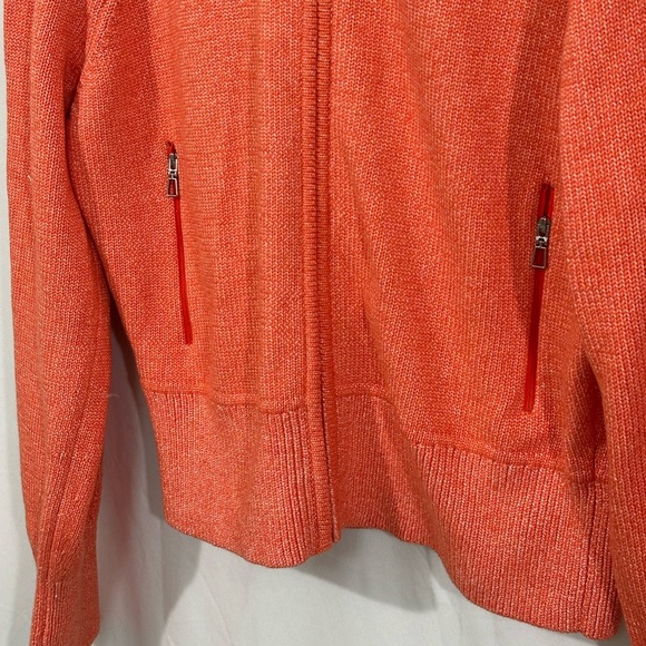 Lululemon Red Full Zip Knit Jacket High Neck Ribbed Hem & Cuffs Pockets Size S - Picture 3 of 5